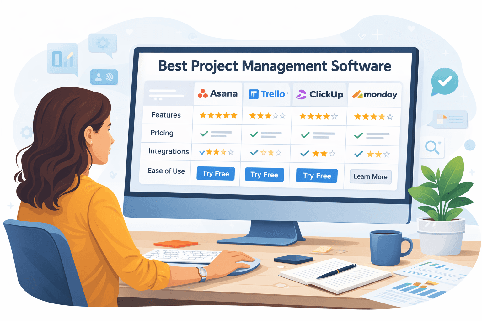 Software comparison dashboard